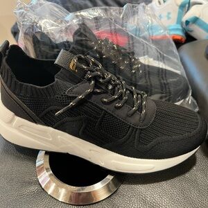 Fabletics Black Knit Sneakers with White Sole